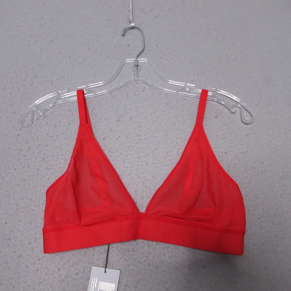 Negative Underwear Bra 3 Sieve Triangle Cherry Red Mesh Unlined Minimalist NWT